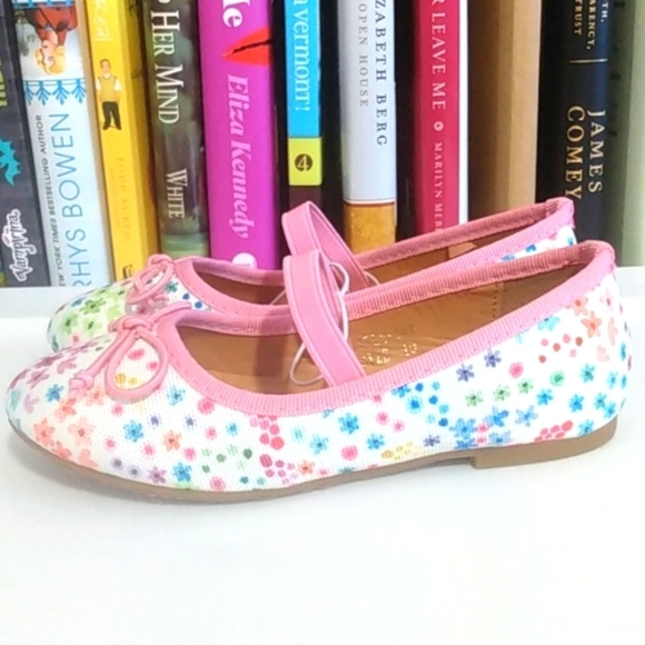 RAMPAGE GIRLS PINK WHITE FLORAL BALLERINA SLIP-ON FLATS SIZE 10 NWT - Picture 6 of 11